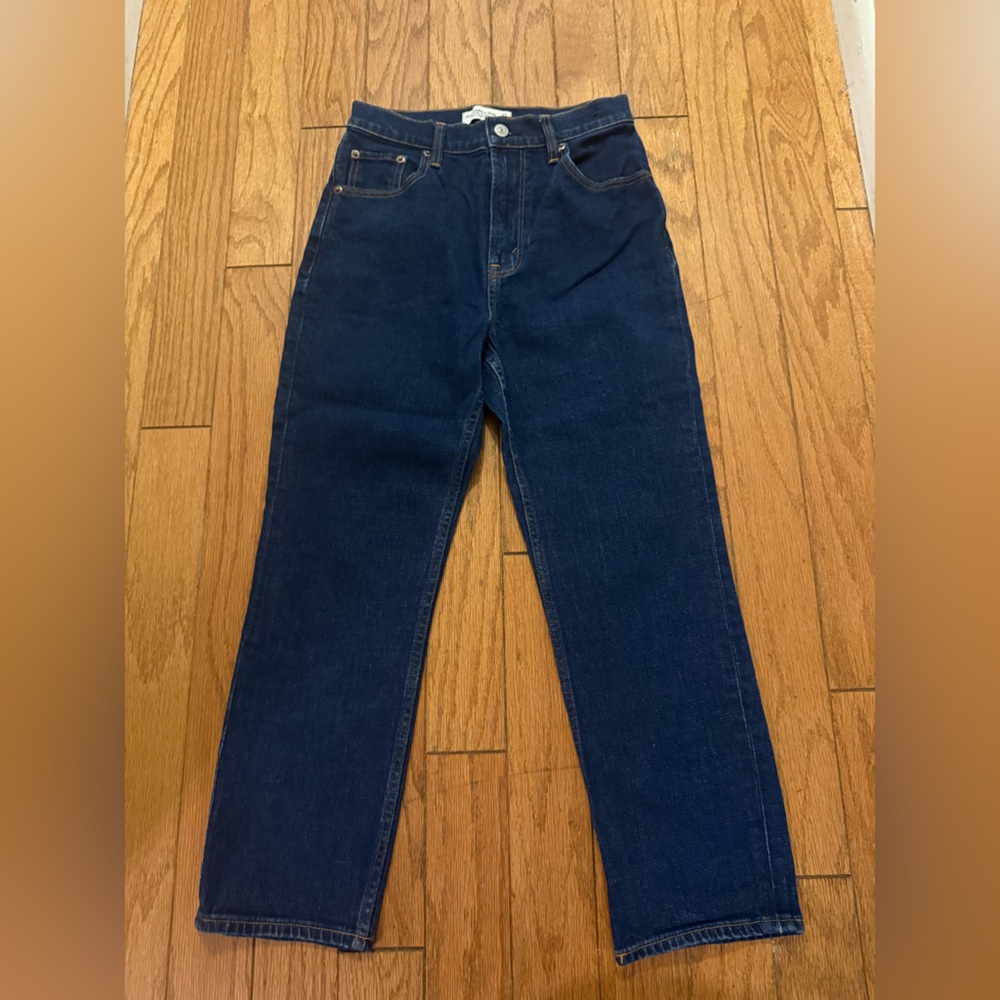 Abercrombie & Fitch Ankle Straight Dark Indigo Jeans